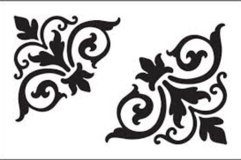 kolka design corner door stencil flourishes